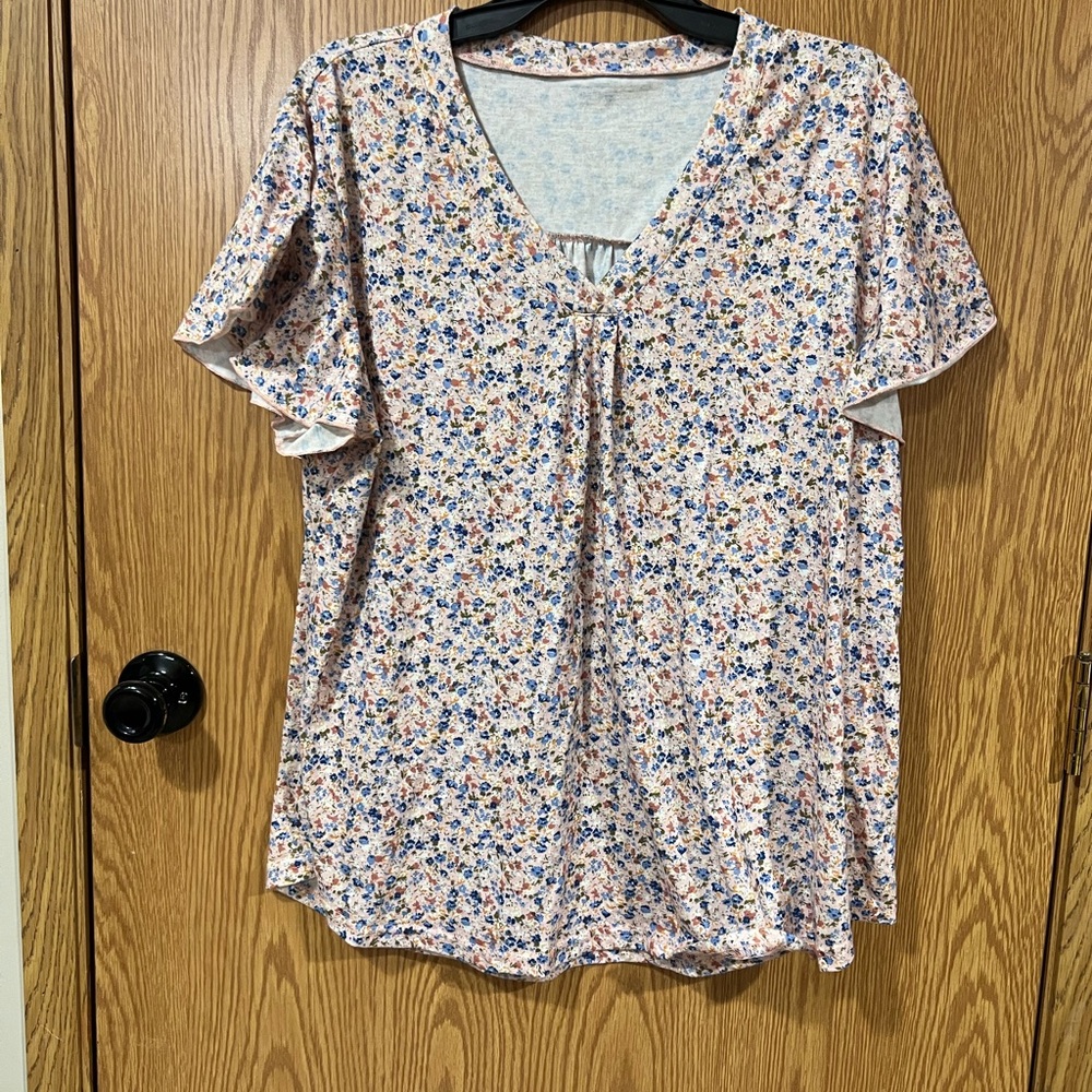 Floral V-Neck Women's Top